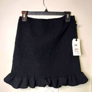 LEITH Ruffled Hem Smocked Skirt